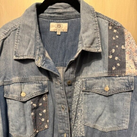 Retro Laura Ashley patchwork distressed denim shirt - RARE - Picture 9 of 16